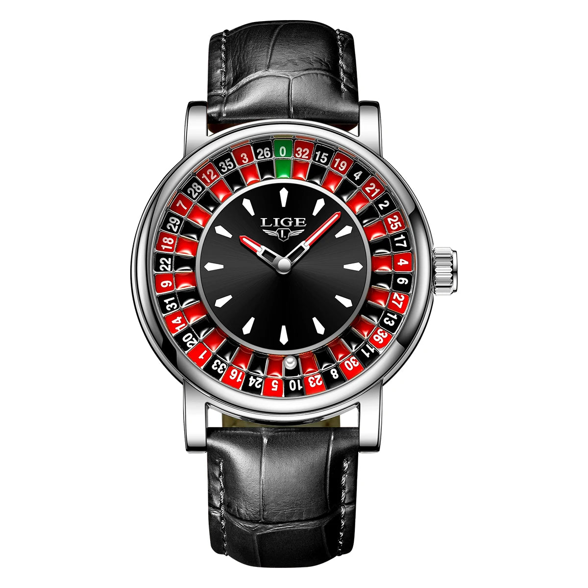 Quartz Man Watch Fashion Luxury Creative Roulette Game Dial Design Leather Casual Life Waterproof Watches for Men Gifts+Box - MOBITECH WATCH