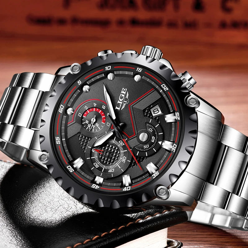 2025  Men Watch Fashion Quartz Watch Mens Top Brand Luxury All Steel Business Waterproof Sport Watch Relogio Masculino+BOX - MOBITECH  WATCH