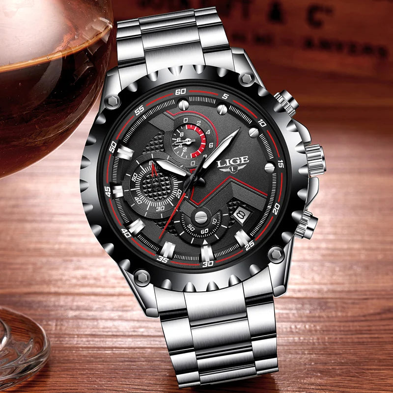 2025  Men Watch Fashion Quartz Watch Mens Top Brand Luxury All Steel Business Waterproof Sport Watch Relogio Masculino+BOX - MOBITECH  WATCH
