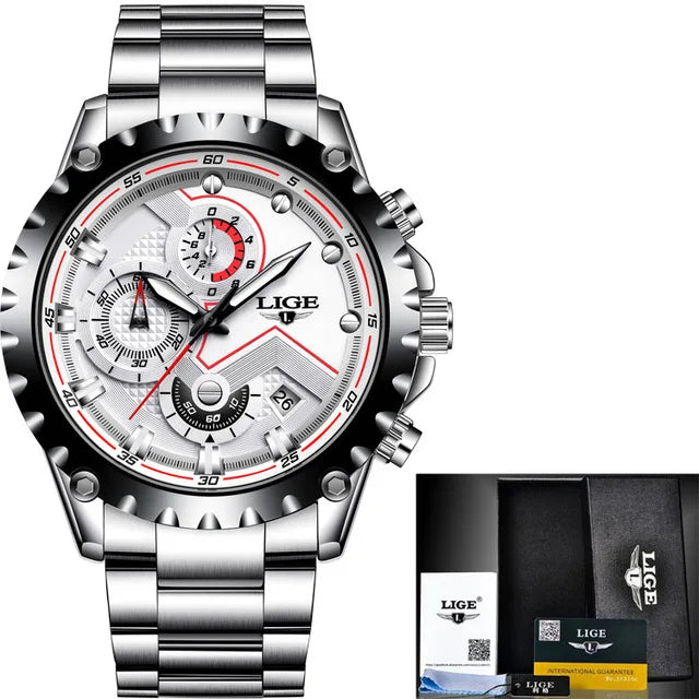 2025  Men Watch Fashion Quartz Watch Mens Top Brand Luxury All Steel Business Waterproof Sport Watch Relogio Masculino+BOX - MOBITECH  WATCH
