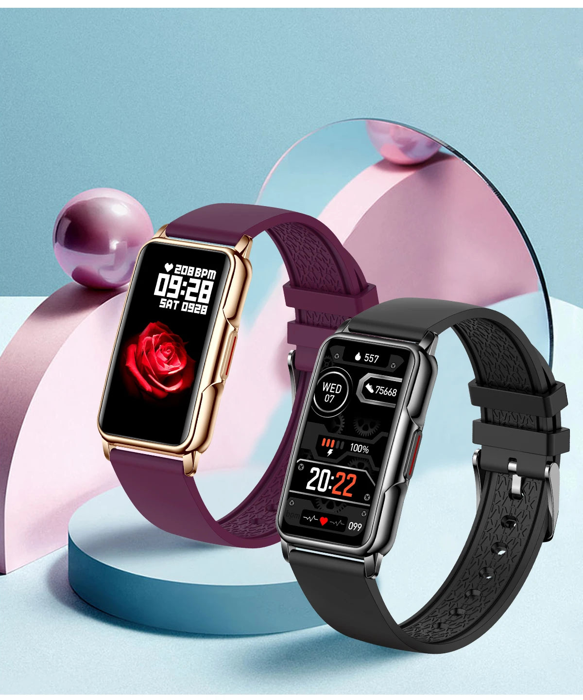 For Android IOS Smart Bracelet Women Smartwatch Men Heart Rate Blood Oxygen Waterproof Sport Smart Band Watch For Ladies +Gift - MOBITECH  WATCH