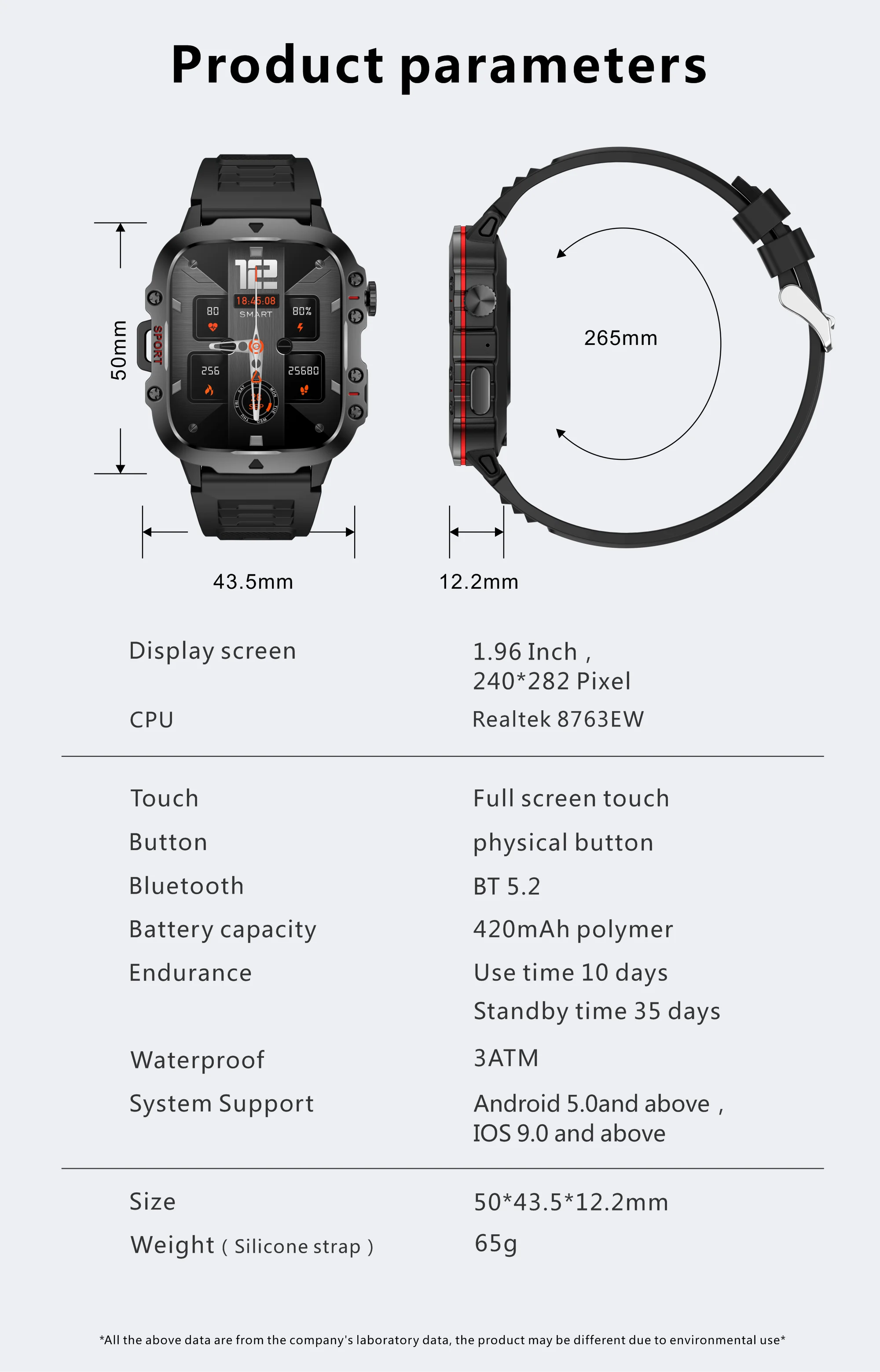 Military Men Smart Watch Bluetooth Call Fitness Clock Heart Monitor 3ATM Swim Waterproof Sport Smartwatch - MOBITECH  WATCH