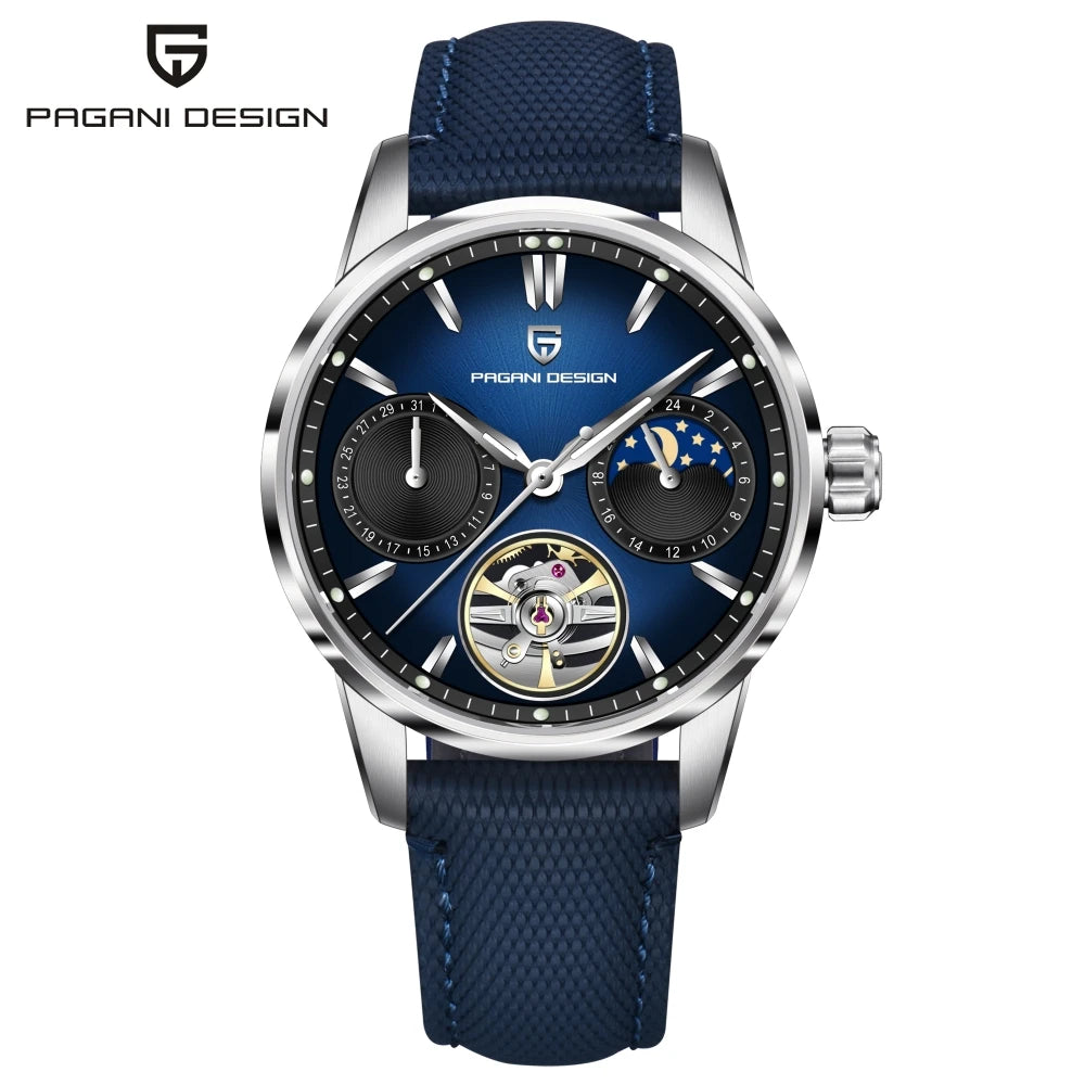 PAGANI DESIGN 2025 41MM Pilot's Hollow Moon Phase Leisure Fashion Men Mechanical Watch Sapphire Glass Automatic Watches PD-YS021 - MOBITECH  WATCH