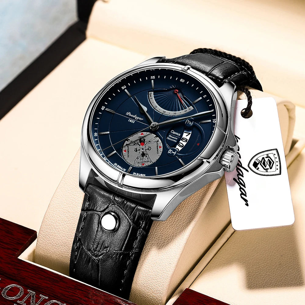 Luxury Business Men's Quartz Wristwatch Waterproof Luminous Date Leather Man Watch Fashion Watches For Men Reloj Hombre - MOBITECH  WATCH