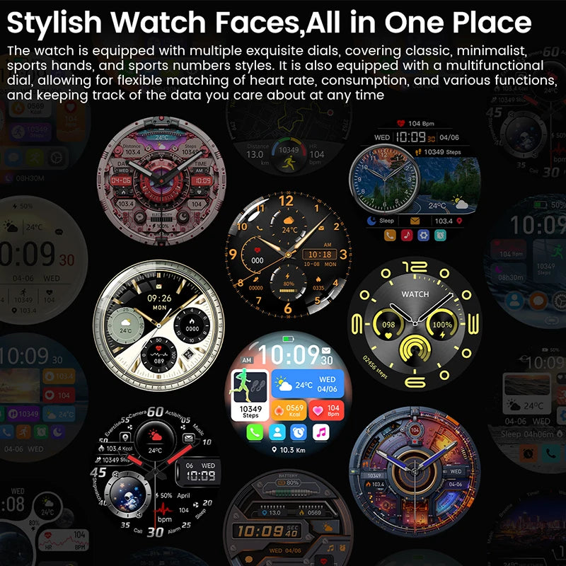 2025New For Android and ios Smart Watch Men AMOLED Screen GPS Motion trajectory Heart Rate Bluetooth Calls SmartWatch Waterproof - MOBITECH  WATCH