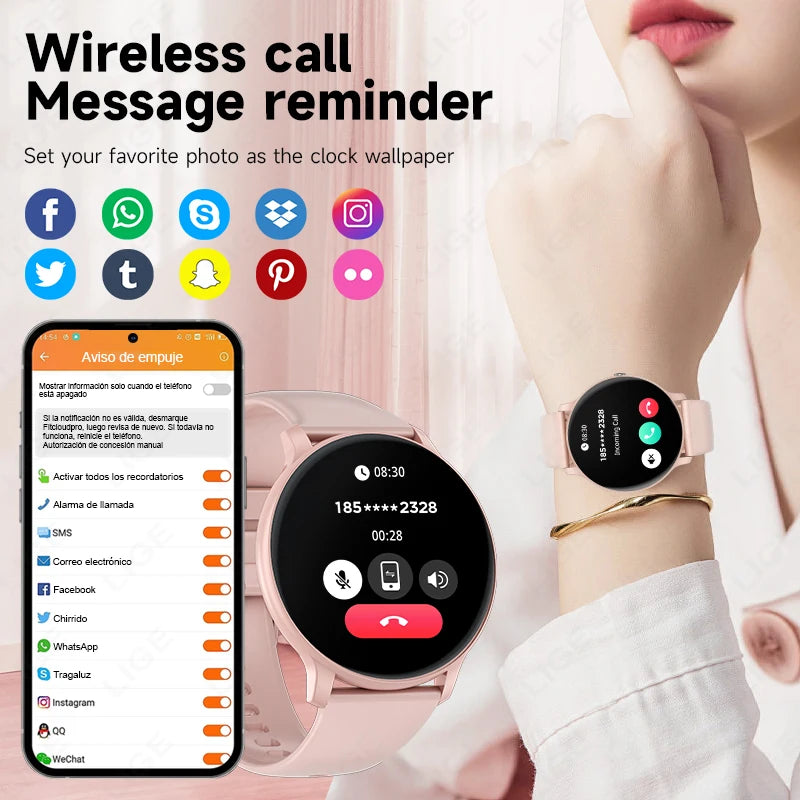 2025 New Smart Watch Women Men Bluetooth Call Sports Fitness Watches Heart Rate Health Monitor Smartwatch Ladies For Android iOS - MOBITECH  WATCH