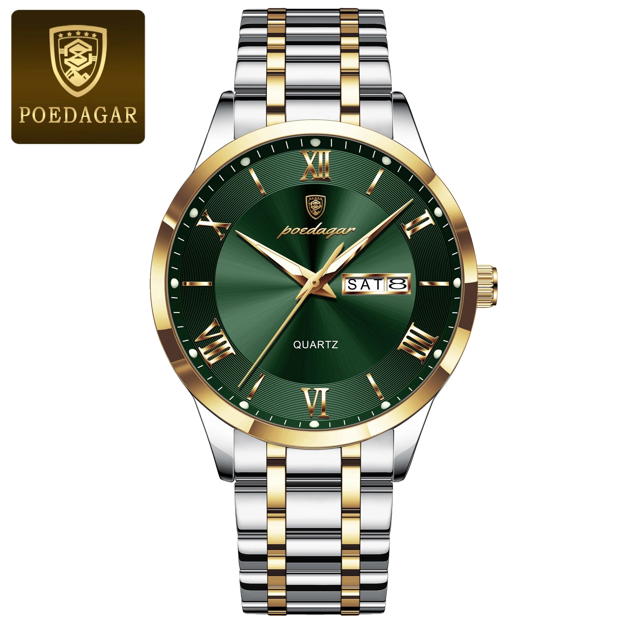 POEDAGAR Luxury Casual Watch For Man Date Week Waterproof Luminous Stainless Steel Men Watch Sport Quartz Men's Watches Male+Box - MOBITECH  WATCH