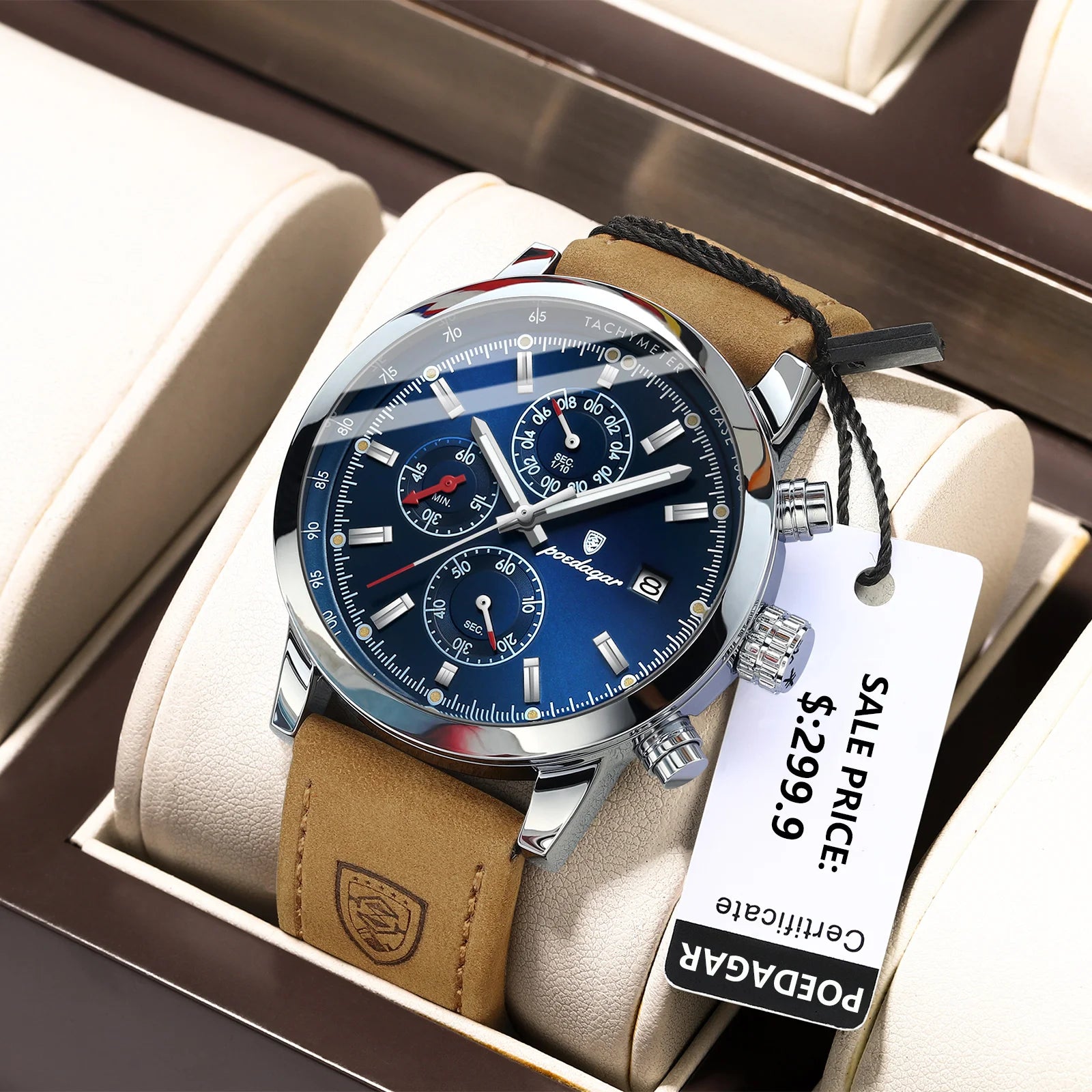 Trendy Man Watch Date Waterproof Luminous Chronograph Men Watch Sports Male Stylish Leather Men's Quartz Watches - MOBITECH  WATCH