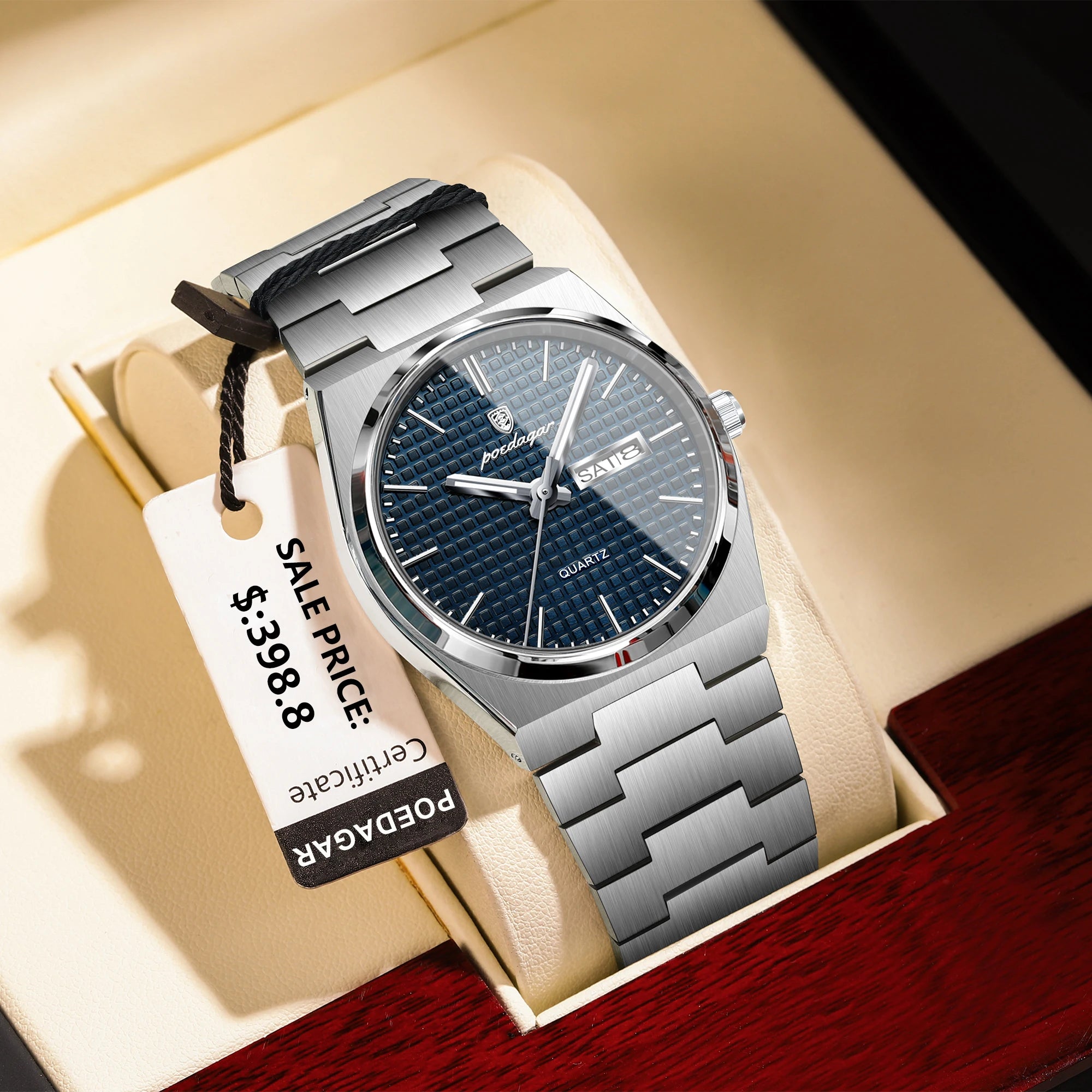 POEDAGAR Luxury Sport Man Watch Military Waterproof Luminous Date Week Men Watch Stainless Steel Quartz Men's Watches Male Clock - MOBITECH  WATCH