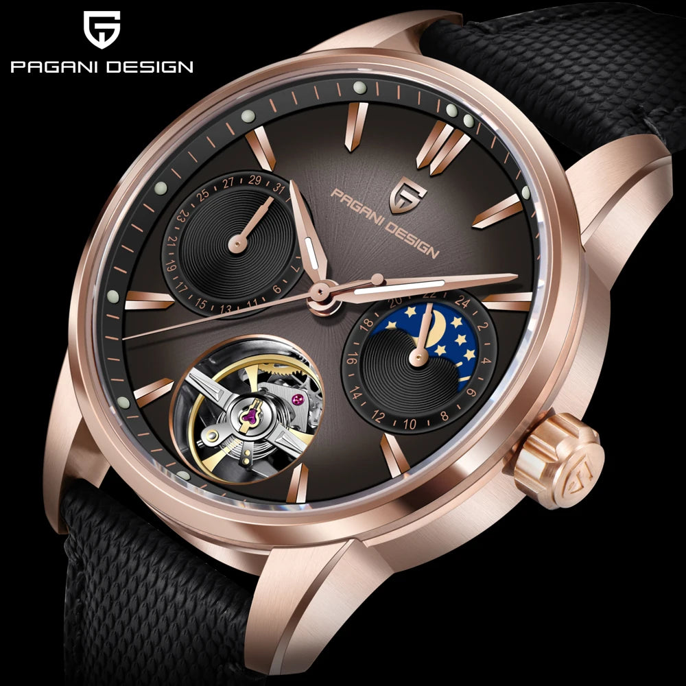 PAGANI DESIGN 2025 41MM Pilot's Hollow Moon Phase Leisure Fashion Men Mechanical Watch Sapphire Glass Automatic Watches PD-YS021 - MOBITECH  WATCH