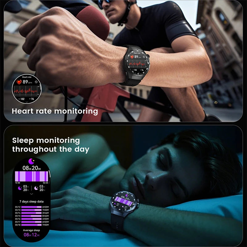 2025New For Android and ios Smart Watch Men AMOLED Screen GPS Motion trajectory Heart Rate Bluetooth Calls SmartWatch Waterproof - MOBITECH  WATCH