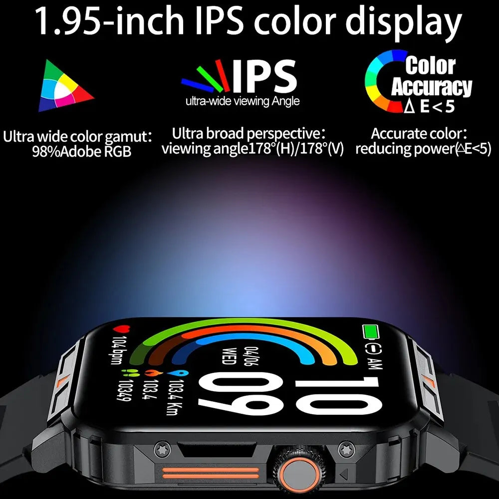 SENBONO 1.95inch Outdoor Military Smart Watch Men Bluetooth Call Smartwatch For Android IOS IP68 Waterproof Sports Ftiness Watch - MOBITECH  WATCH