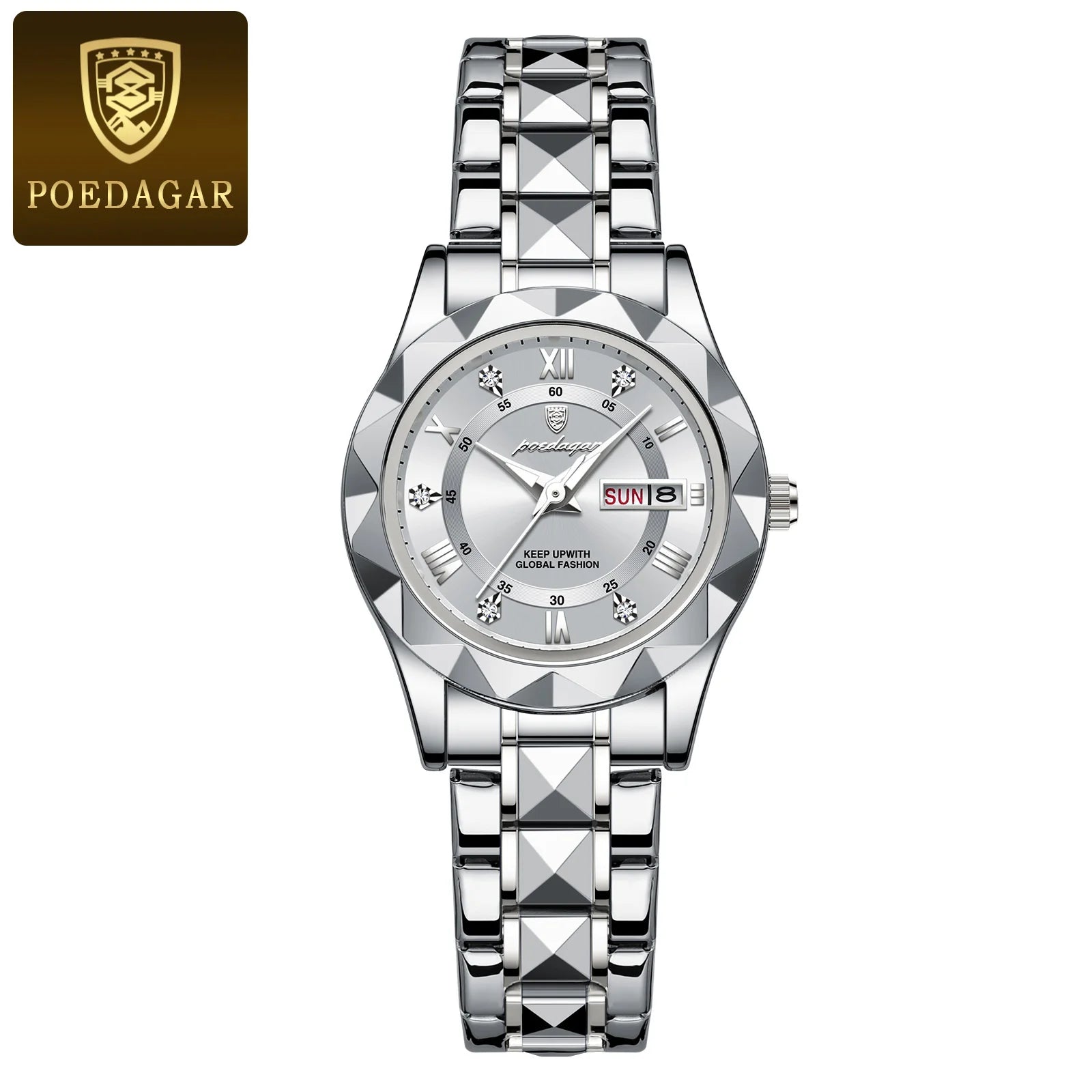 Luxury Ladies Dress Watch Luminous Waterproof Week Date Woman Wristwatch Stainless Steel Women Quartz Watches reloj+box - MOBITECH  WATCH
