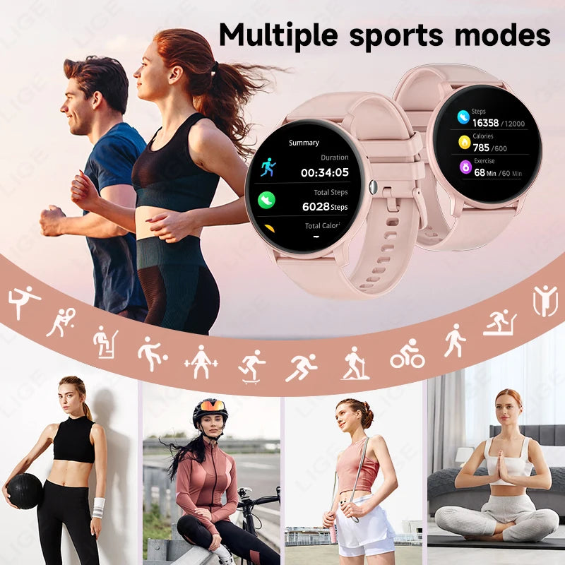 2025 New Smart Watch Women Men Bluetooth Call Sports Fitness Watches Heart Rate Health Monitor Smartwatch Ladies For Android iOS - MOBITECH  WATCH