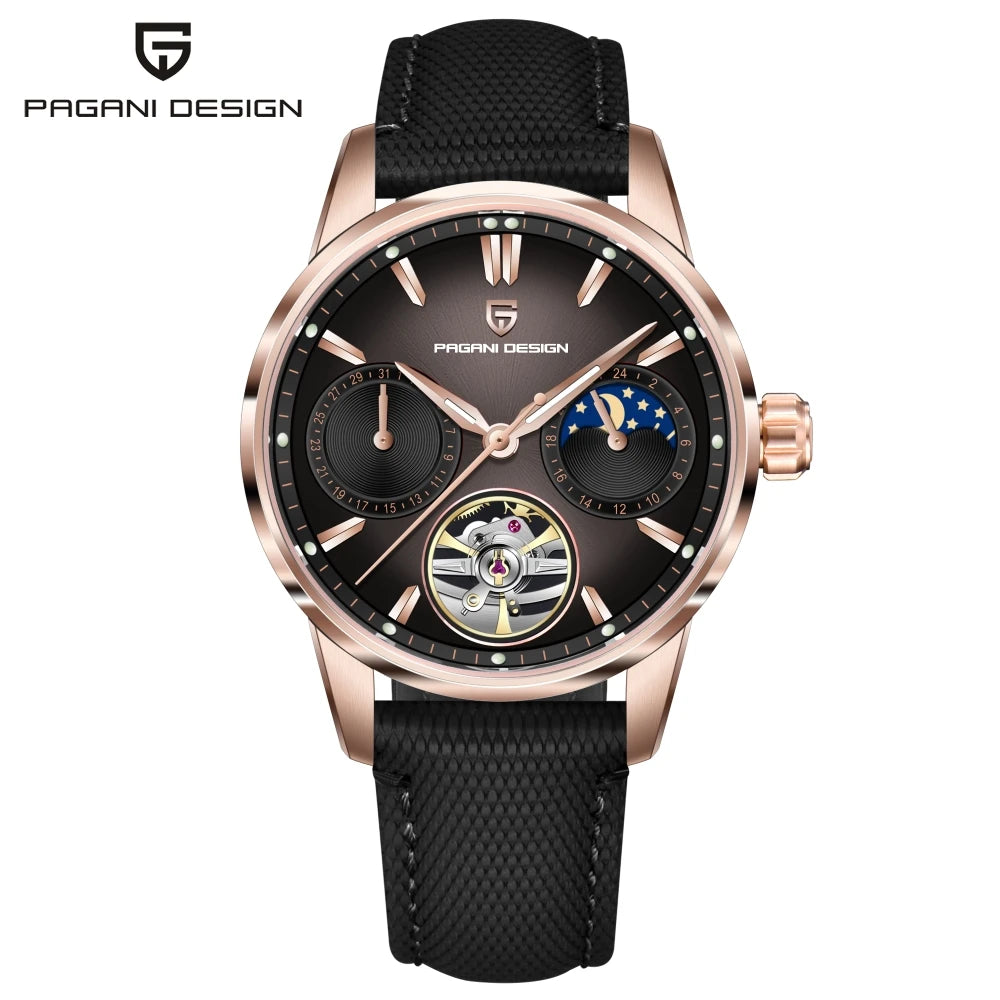 PAGANI DESIGN 2025 41MM Pilot's Hollow Moon Phase Leisure Fashion Men Mechanical Watch Sapphire Glass Automatic Watches PD-YS021 - MOBITECH  WATCH
