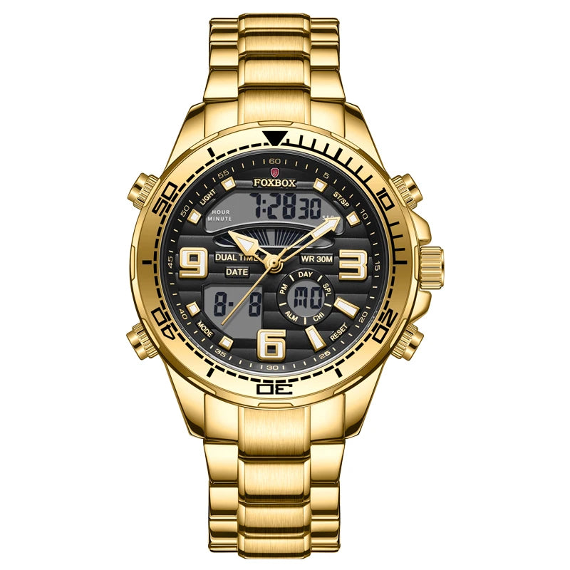 Foxbox Digital Mens Watches Top Luxury Sport Quartz Wristwatch For Men All Steel Military Waterproof Clock+Box - MOBITECH  WATCH