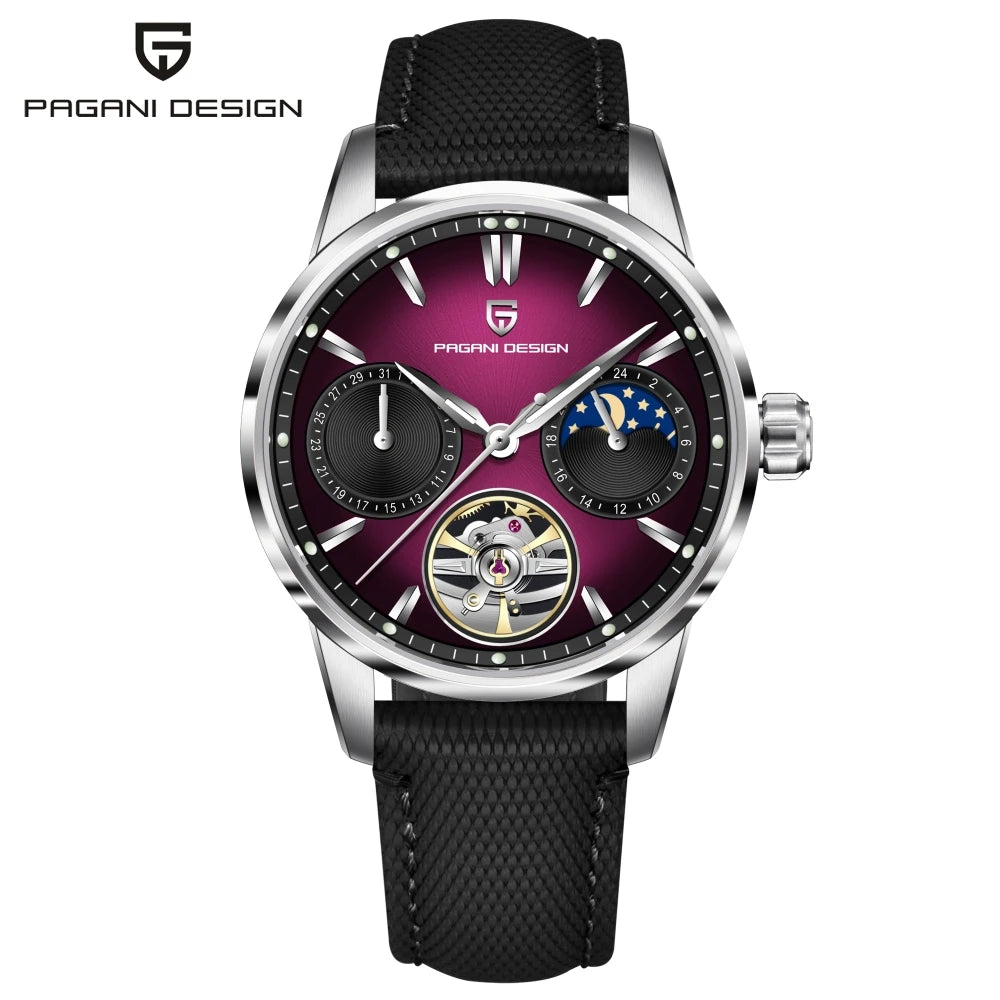 PAGANI DESIGN 2025 41MM Pilot's Hollow Moon Phase Leisure Fashion Men Mechanical Watch Sapphire Glass Automatic Watches PD-YS021 - MOBITECH  WATCH