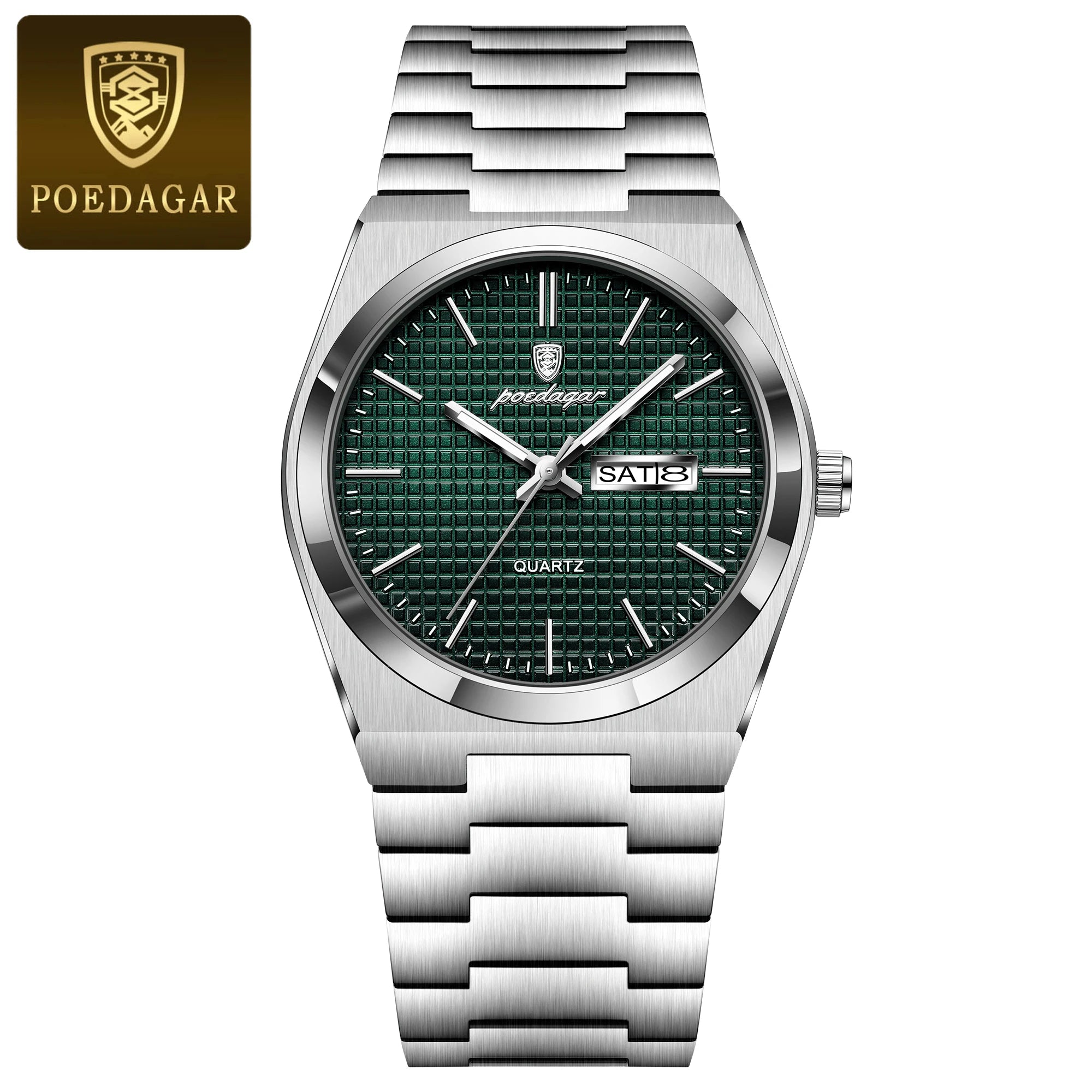 POEDAGAR Luxury Sport Man Watch Military Waterproof Luminous Date Week Men Watch Stainless Steel Quartz Men's Watches Male Clock - MOBITECH  WATCH