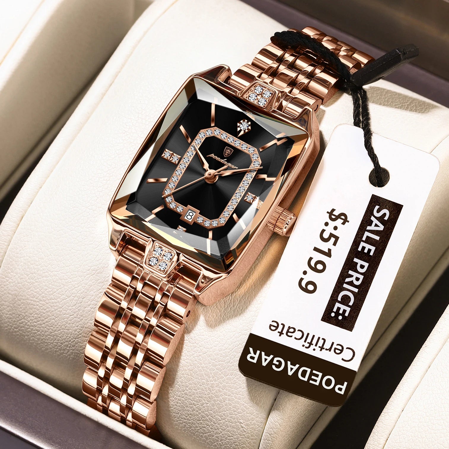 POEDAGAR Luxury Watch For Woman Waterproof Calendar High Quality Ladies Watch Stainless Steel Quartz Women's Watches Elegant+Box - MOBITECH  WATCH