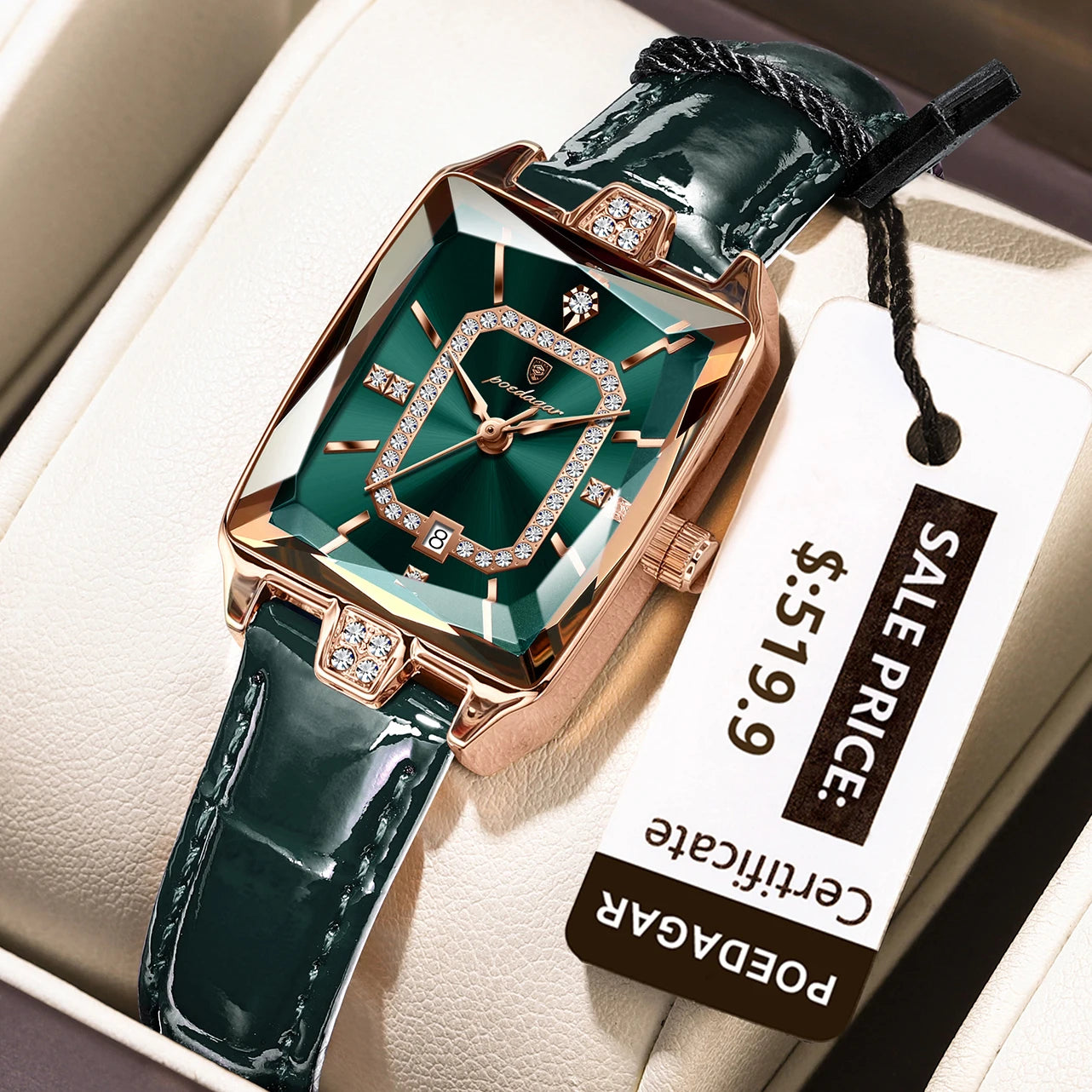 Luxury High Quality Women Wristwatch Waterproof Date Rectangle Watch For Woman Leather Quartz Women's Watches Reloj+Box - MOBITECH  WATCH