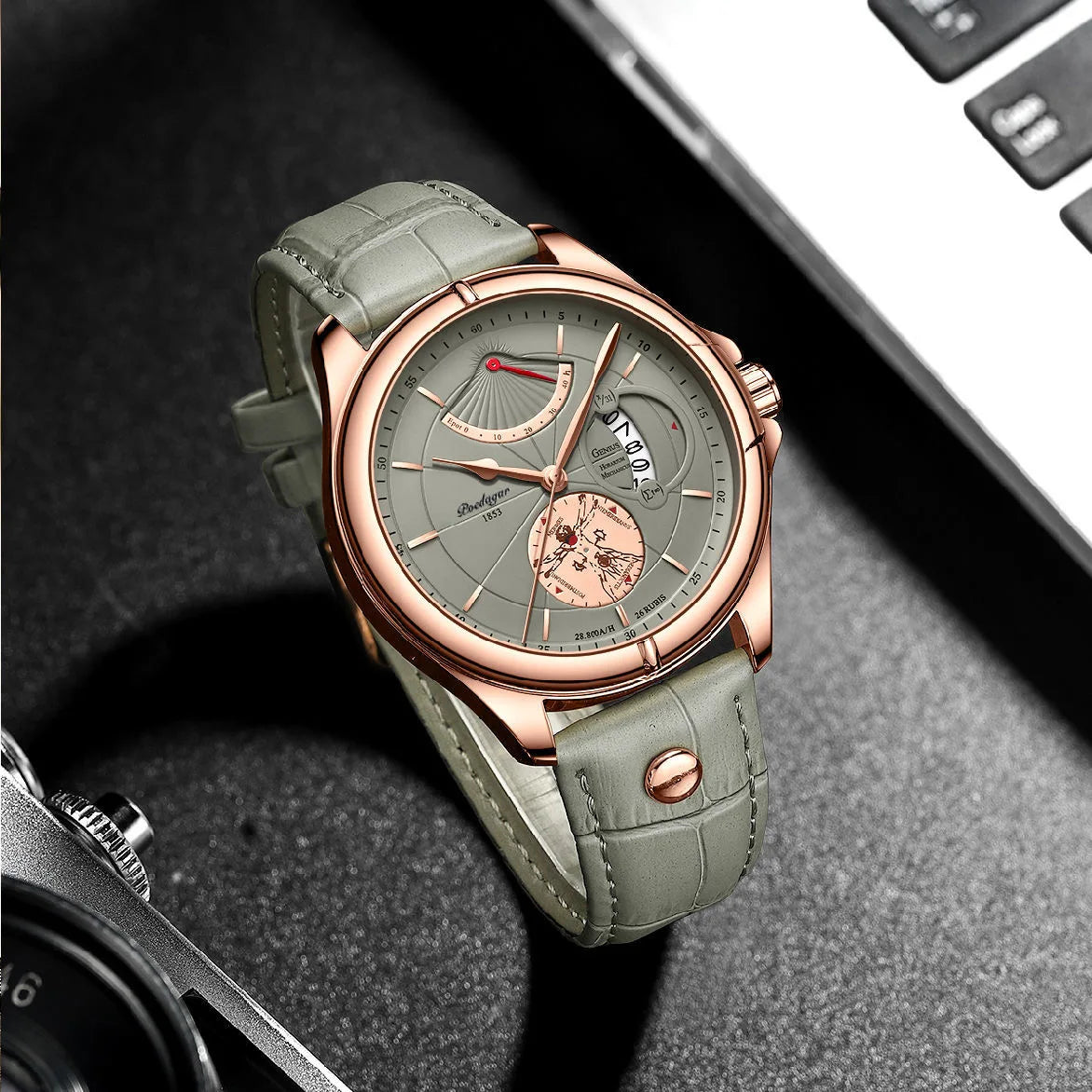 Luxury Business Men's Quartz Wristwatch Waterproof Luminous Date Leather Man Watch Fashion Watches For Men Reloj Hombre - MOBITECH  WATCH