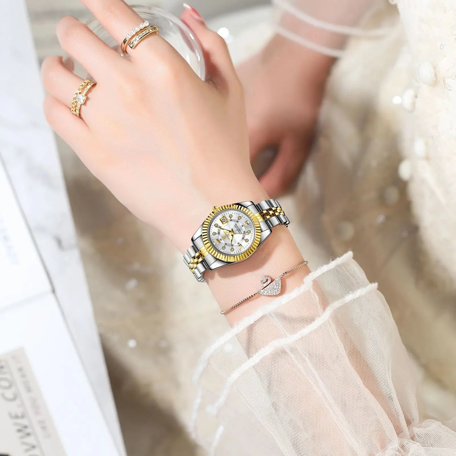 Luxury Elegant Watch for Women Waterproof Luminous Date Ladies Watch Stainless Steel Quartz Women's Watches Girl Reloj - MOBITECH  WATCH
