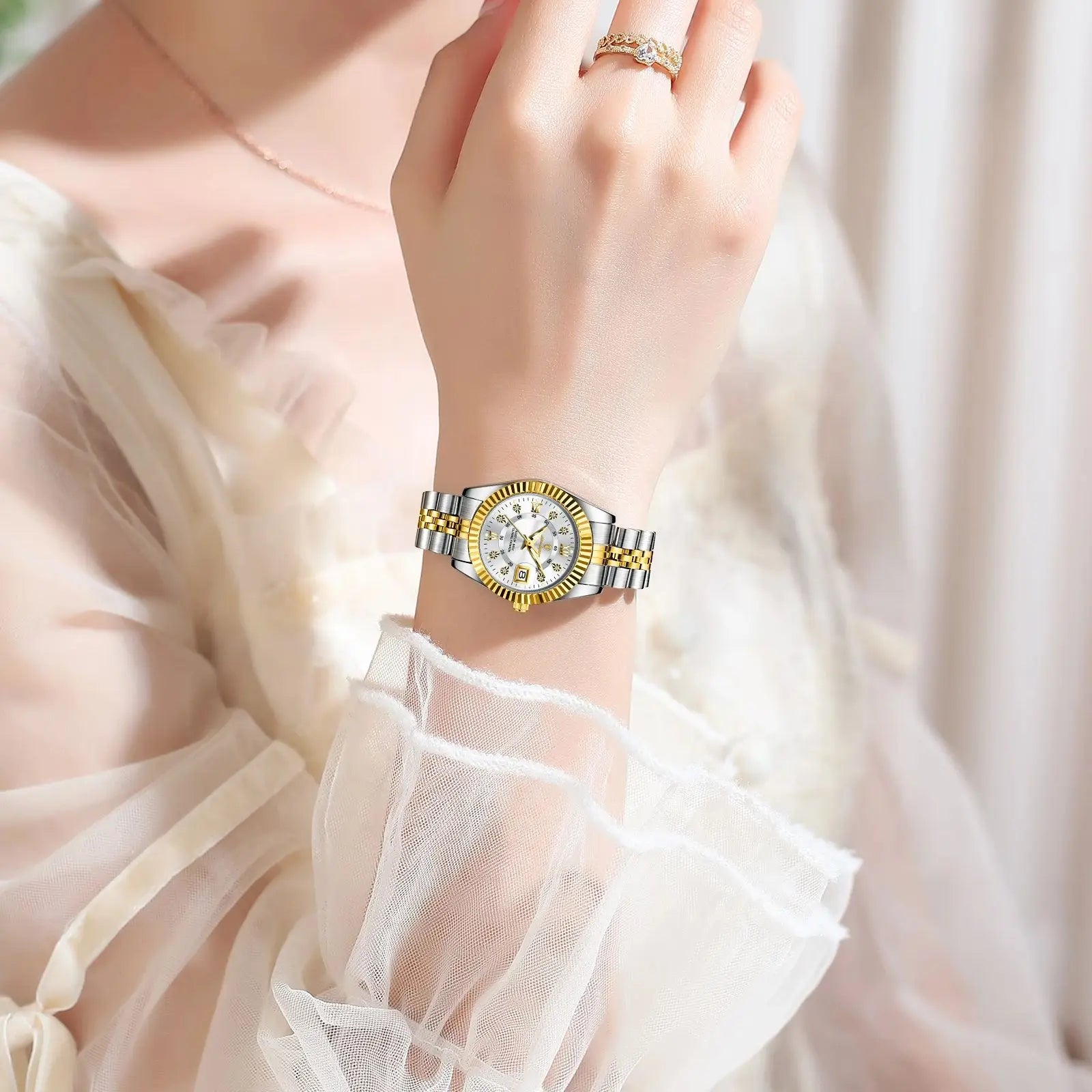 Luxury Elegant Watch for Women Waterproof Luminous Date Ladies Watch Stainless Steel Quartz Women's Watches Girl Reloj - MOBITECH  WATCH