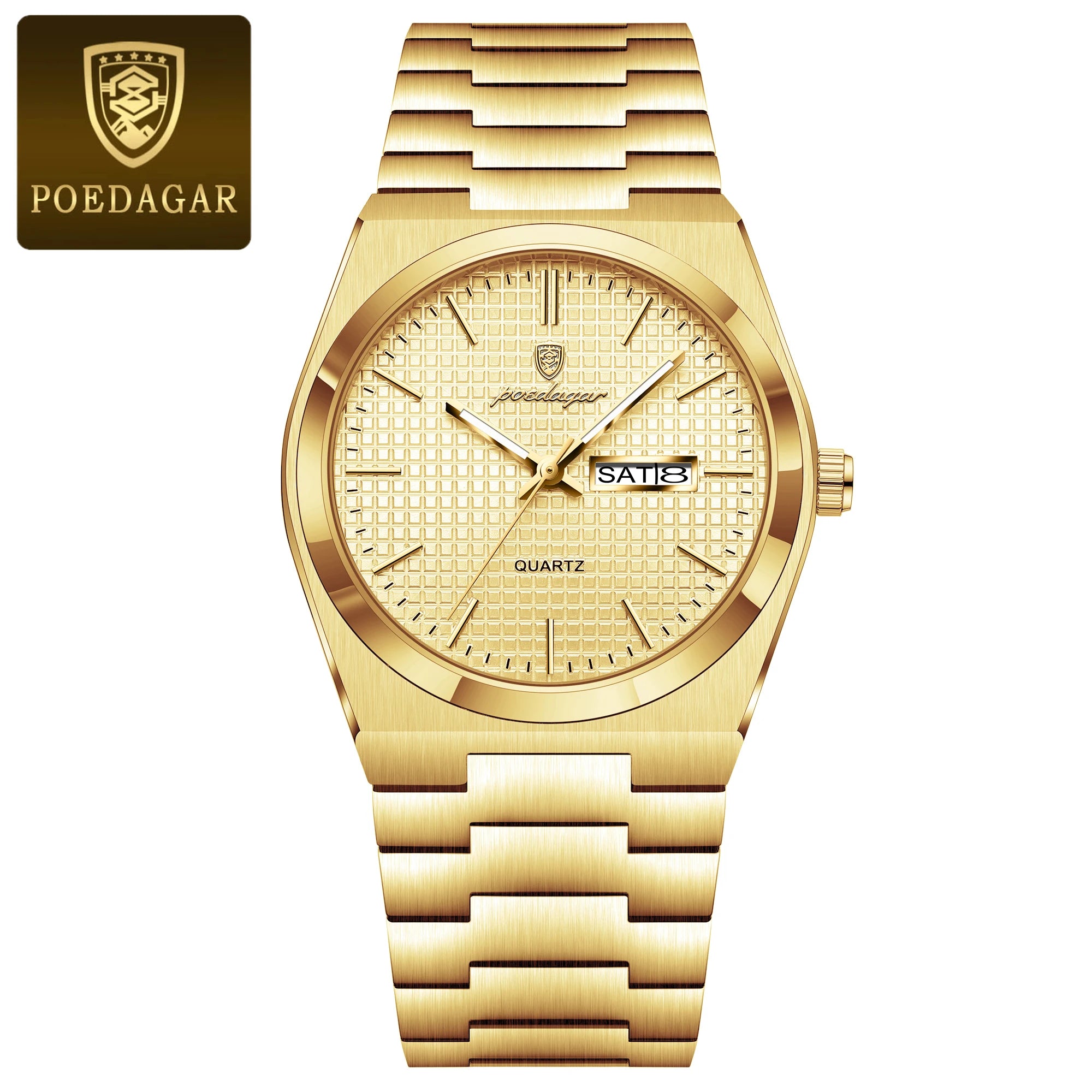 POEDAGAR Luxury Sport Man Watch Military Waterproof Luminous Date Week Men Watch Stainless Steel Quartz Men's Watches Male Clock - MOBITECH  WATCH