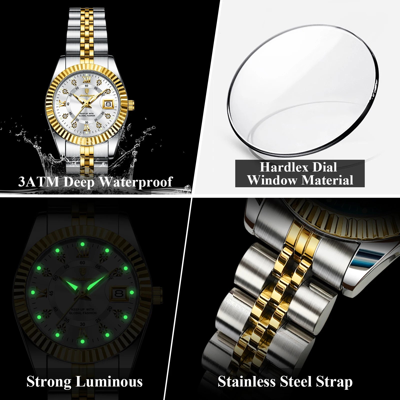 Luxury Elegant Watch for Women Waterproof Luminous Date Ladies Watch Stainless Steel Quartz Women's Watches Girl Reloj - MOBITECH  WATCH