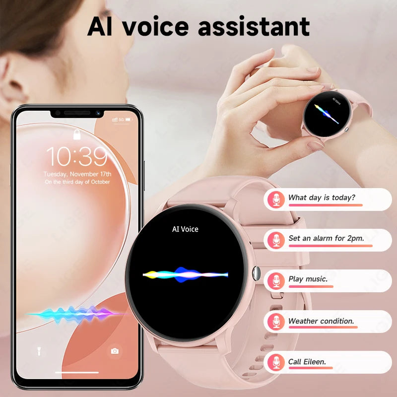 2025 New Smart Watch Women Men Bluetooth Call Sports Fitness Watches Heart Rate Health Monitor Smartwatch Ladies For Android iOS - MOBITECH  WATCH