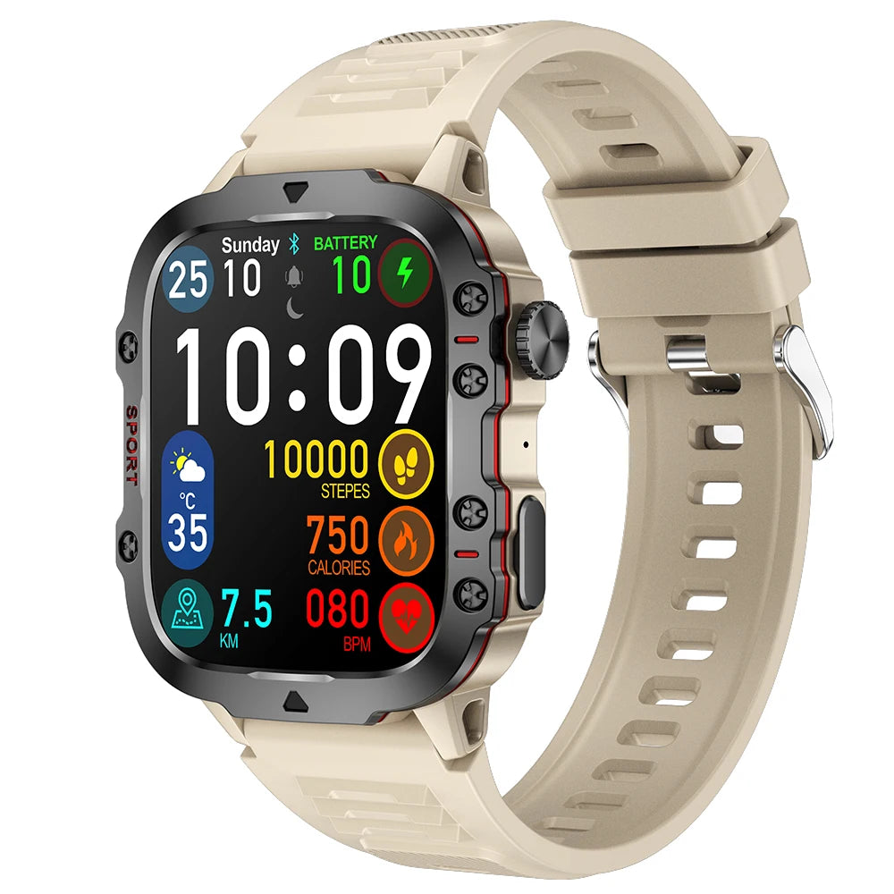 Military Men Smart Watch Bluetooth Call Fitness Clock Heart Monitor 3ATM Swim Waterproof Sport Smartwatch - MOBITECH  WATCH