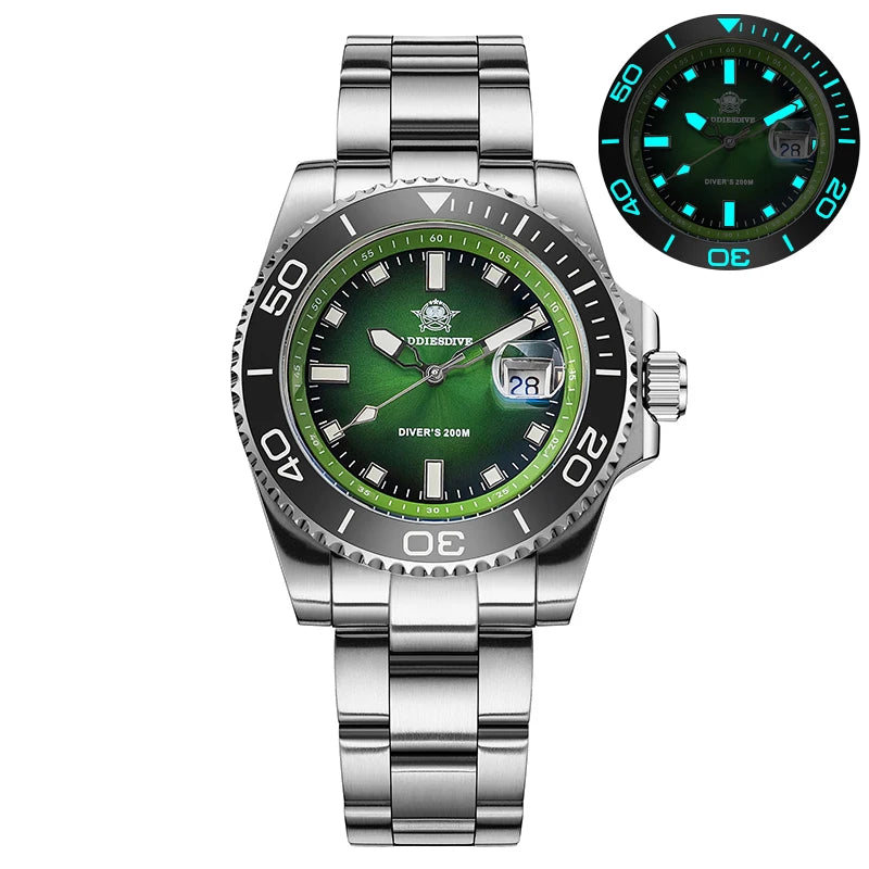 ADDIESDIVE New AD2089 Dive Watch 41mm Ceramic Bezel 200m Waterproof Japanese Quartz Watches BGW9 Luminous Stainless Steel Strap - MOBITECH  WATCH