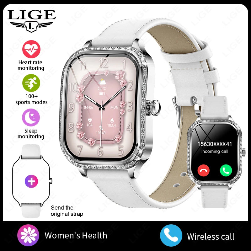 LIGE Smart Watch Women Waterproof Bluetooth Call Sports Fitness Heart Rate Monitor Smartwatch Mujer Digital Women's Smartwatches - MOBITECH  WATCH