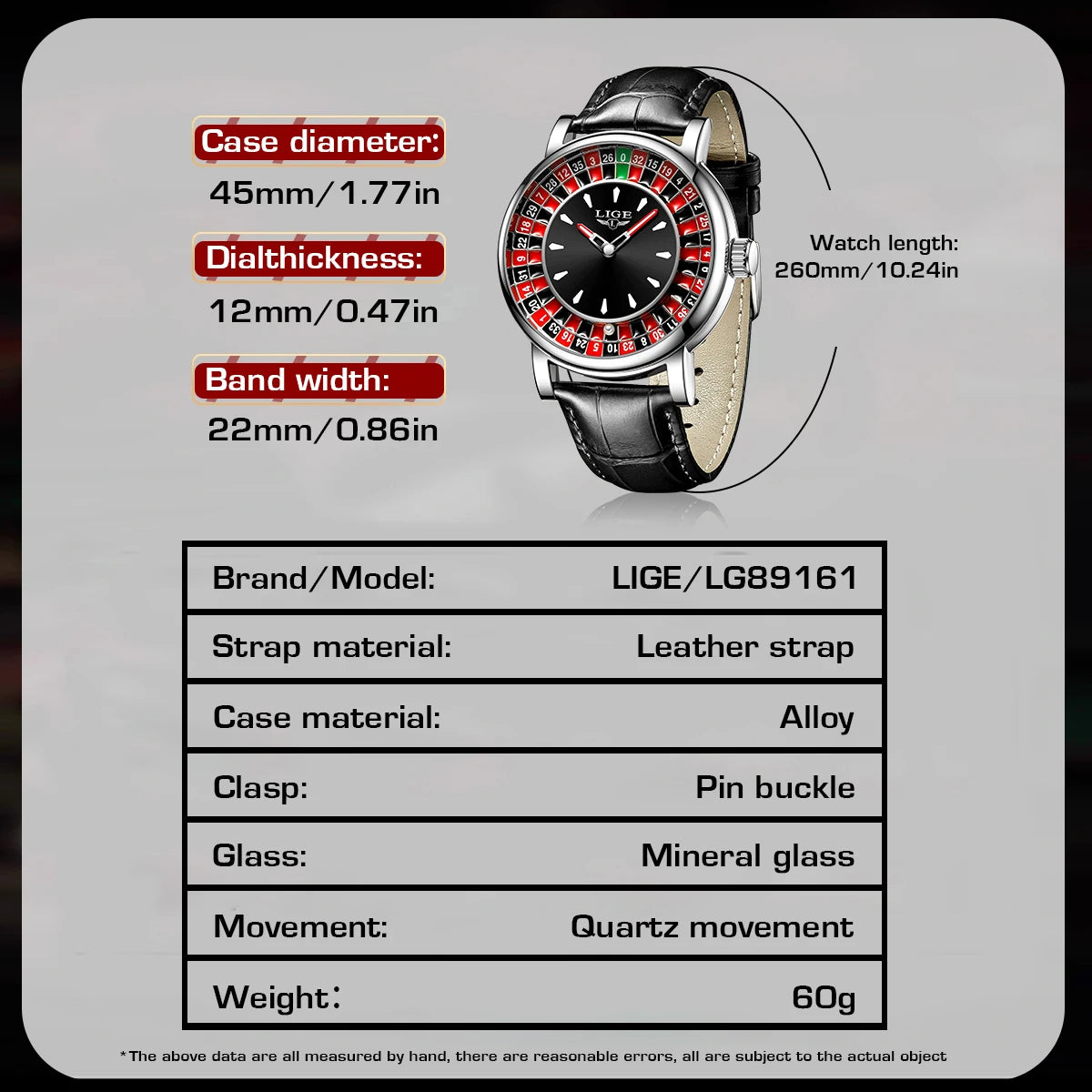 Quartz Man Watch Fashion Luxury Creative Roulette Game Dial Design Leather Casual Life Waterproof Watches for Men Gifts+Box - MOBITECH  WATCH