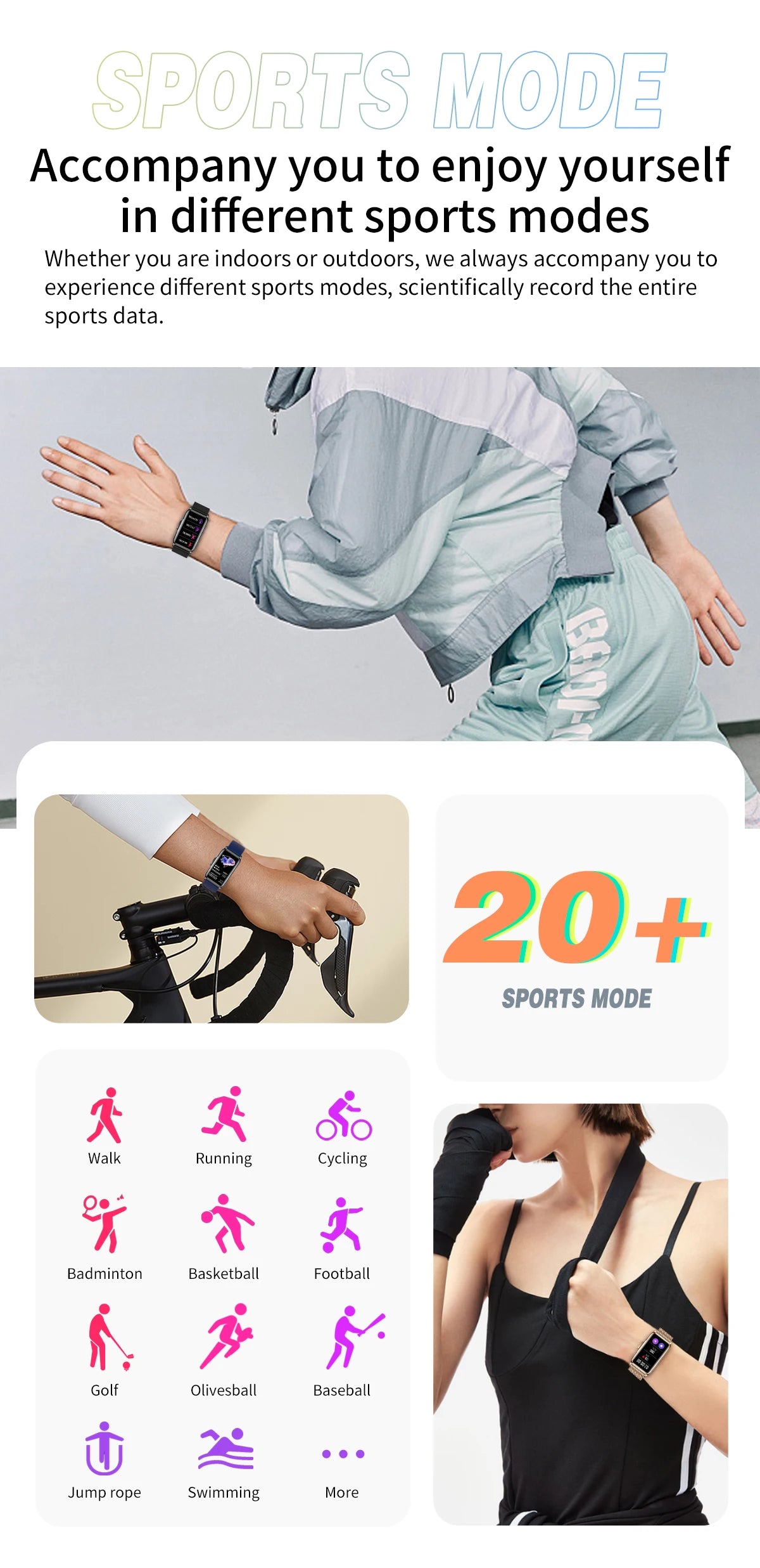For Android IOS Smart Bracelet Women Smartwatch Men Heart Rate Blood Oxygen Waterproof Sport Smart Band Watch For Ladies +Gift - MOBITECH  WATCH