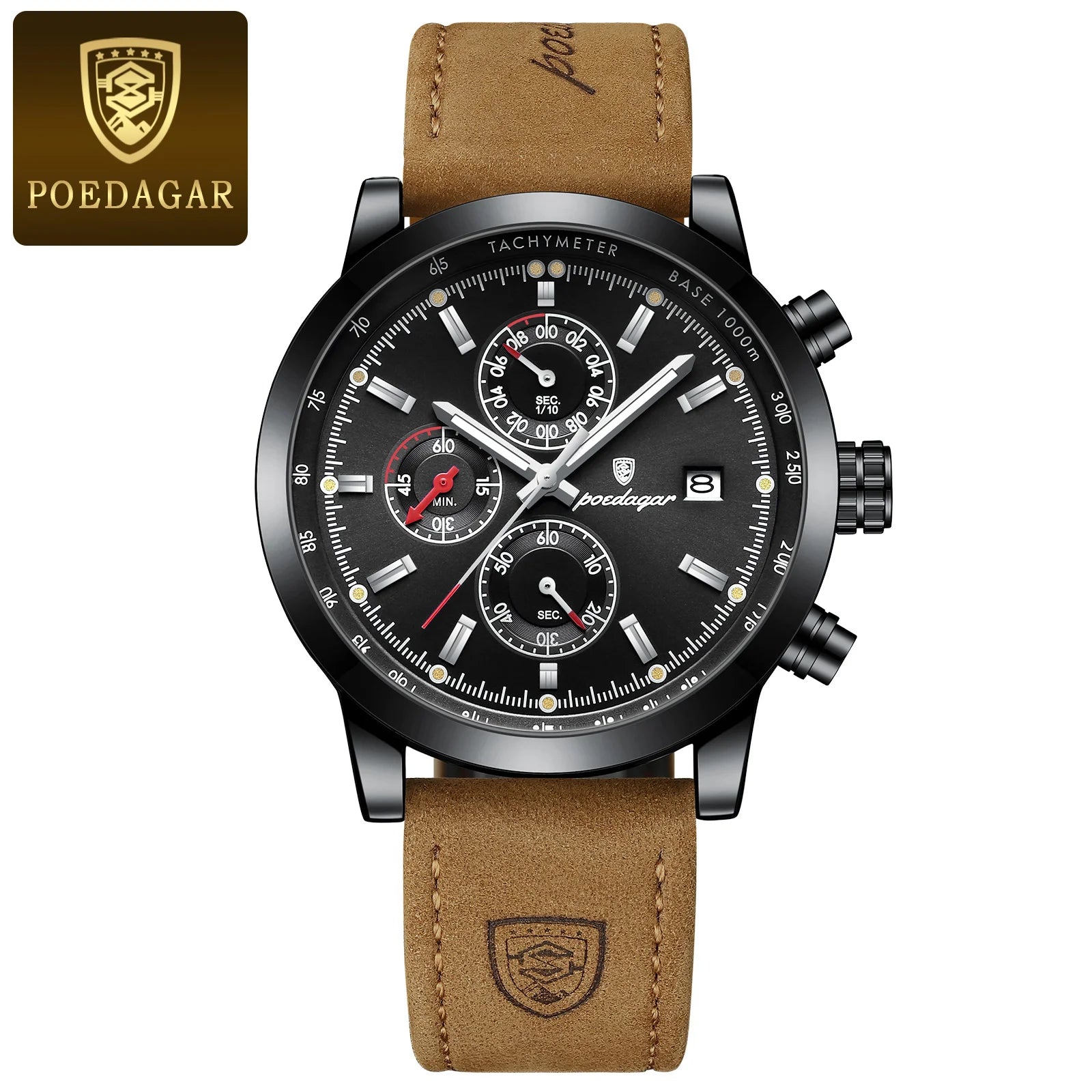 Trendy Man Watch Date Waterproof Luminous Chronograph Men Watch Sports Male Stylish Leather Men's Quartz Watches - MOBITECH  WATCH