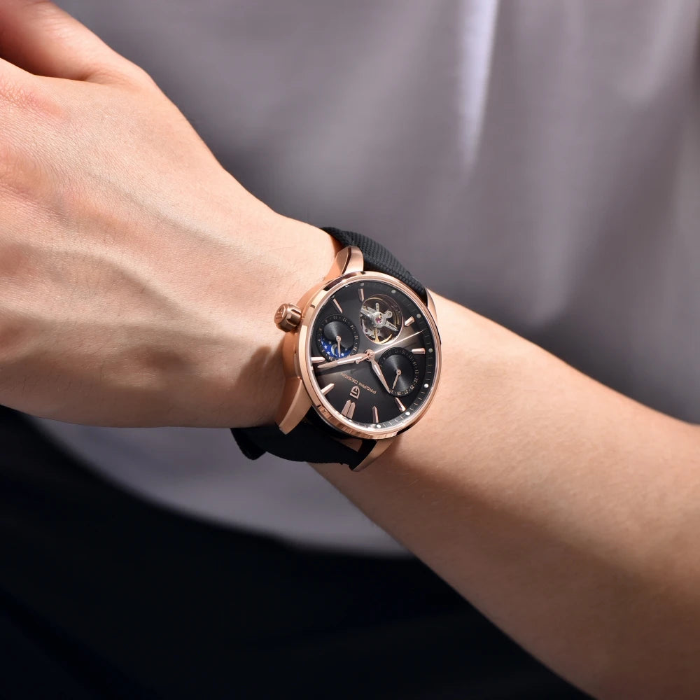 PAGANI DESIGN 2025 41MM Pilot's Hollow Moon Phase Leisure Fashion Men Mechanical Watch Sapphire Glass Automatic Watches PD-YS021 - MOBITECH  WATCH