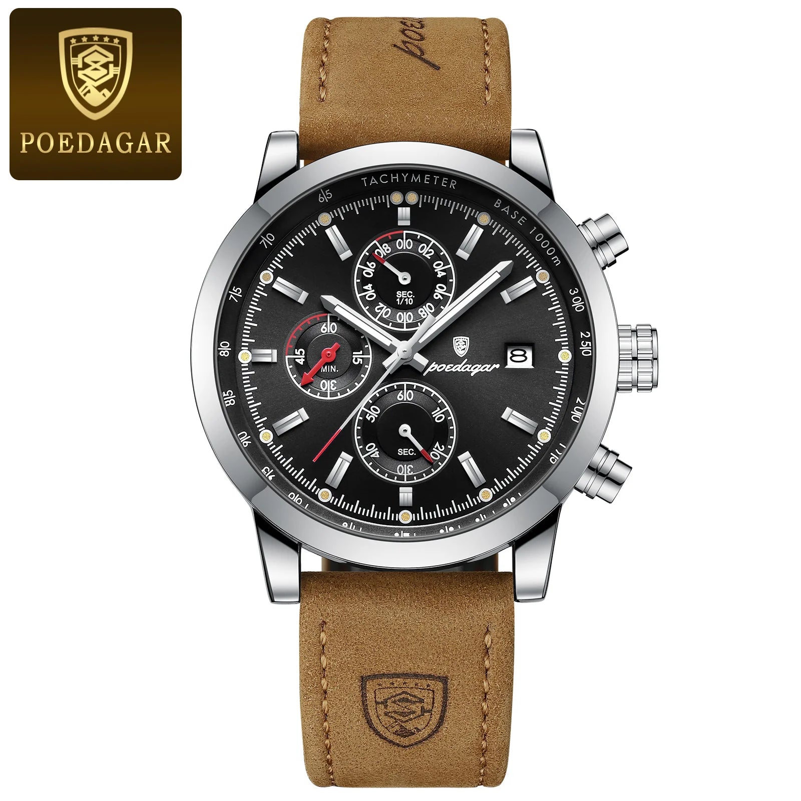 Trendy Man Watch Date Waterproof Luminous Chronograph Men Watch Sports Male Stylish Leather Men's Quartz Watches - MOBITECH  WATCH