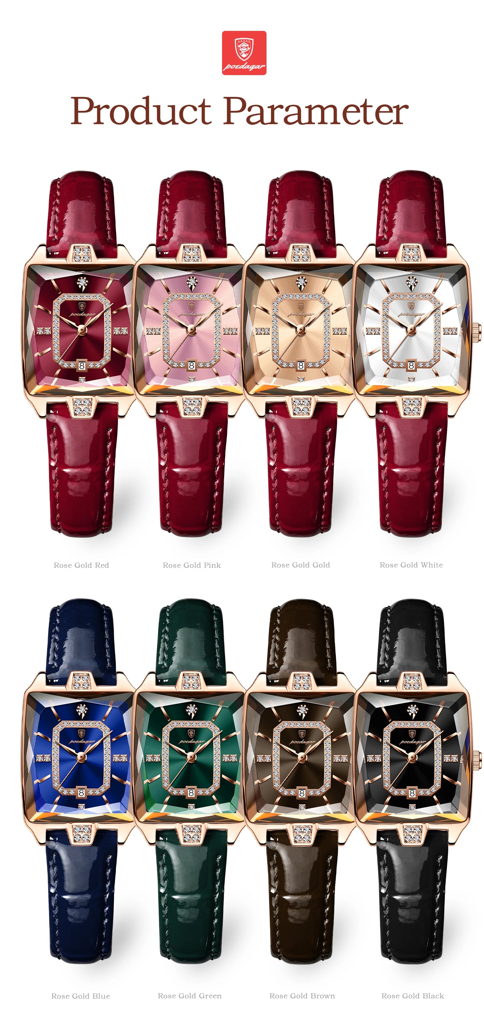 Luxury High Quality Women Wristwatch Waterproof Date Rectangle Watch For Woman Leather Quartz Women's Watches Reloj+Box - MOBITECH  WATCH
