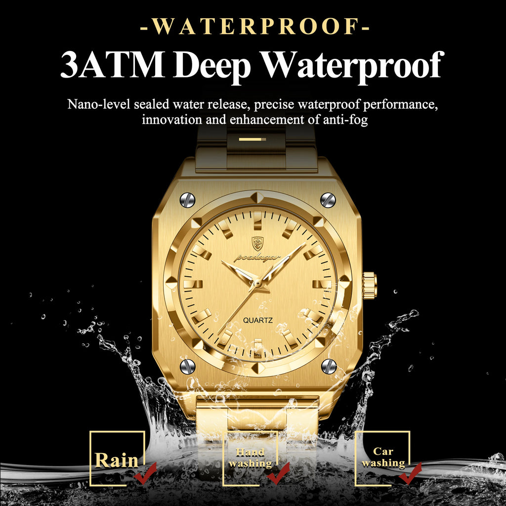 Luxury Elegant Square Ladies Watch Waterproof Luminous Watch for Woman Stainless Steel Quartz Women's Watches Reloj+box - MOBITECH  WATCH