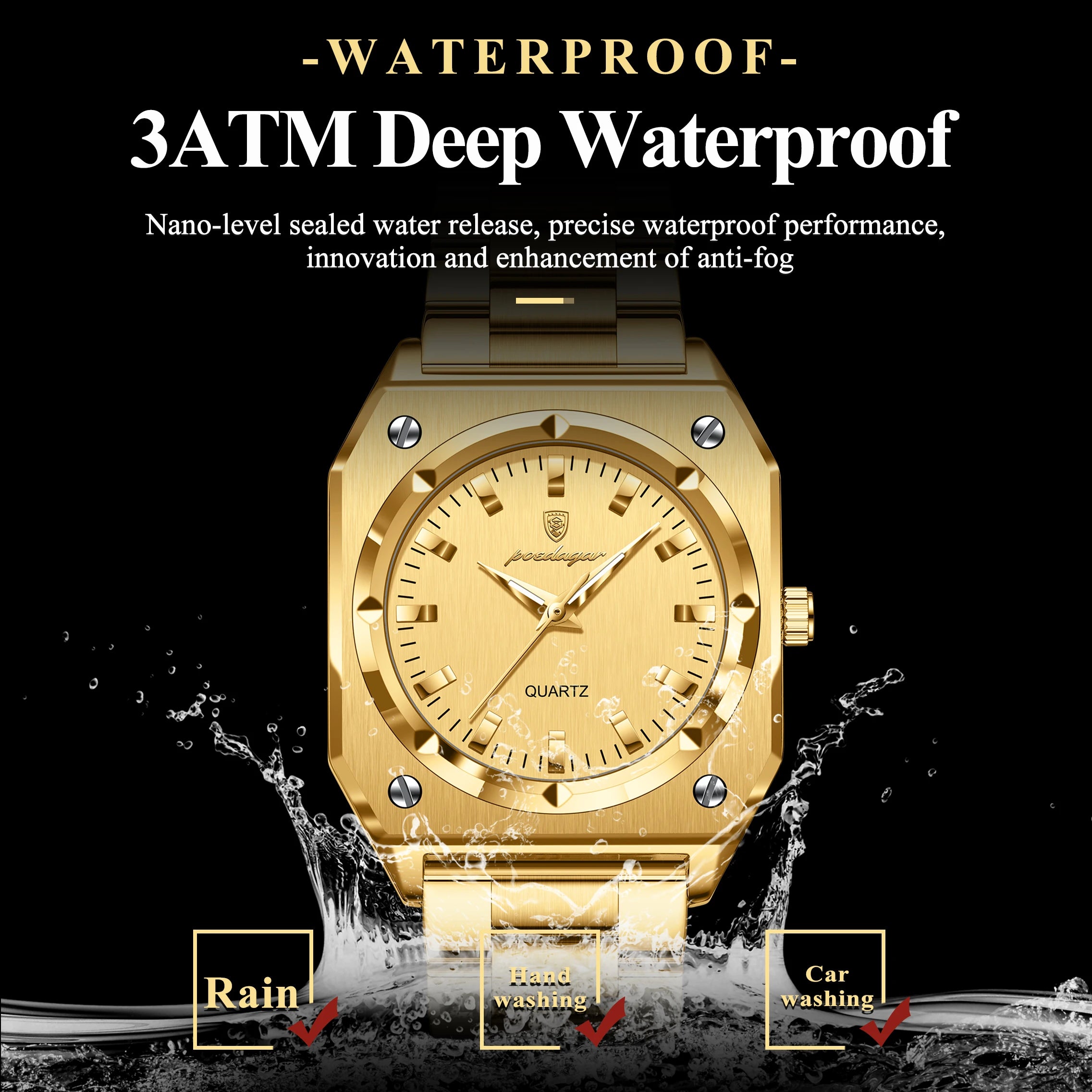 Luxury Elegant Square Ladies Watch Waterproof Luminous Watch for Woman Stainless Steel Quartz Women's Watches Reloj+box - MOBITECH  WATCH