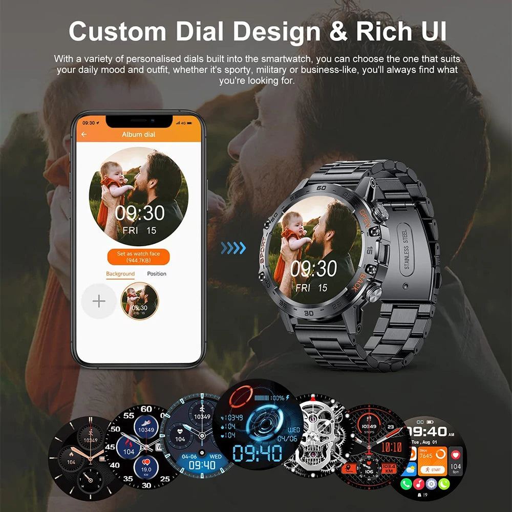 Smart Watch Men Sports Fitness Tracker IP67 Waterproof Smartwatch for Android IOS 400mAh - MOBITECH  WATCH
