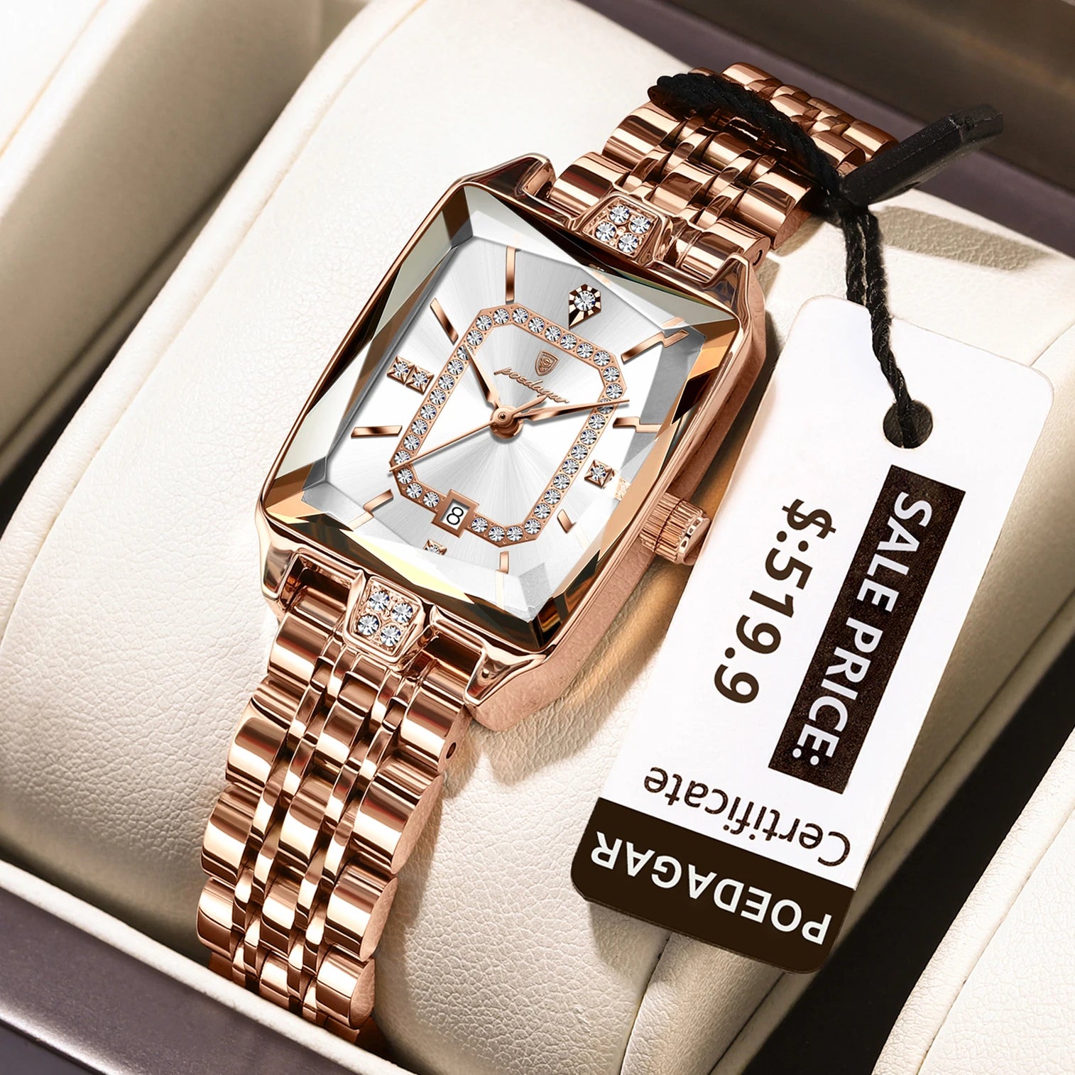 POEDAGAR Luxury Watch For Woman Waterproof Calendar High Quality Ladies Watch Stainless Steel Quartz Women's Watches Elegant+Box - MOBITECH  WATCH