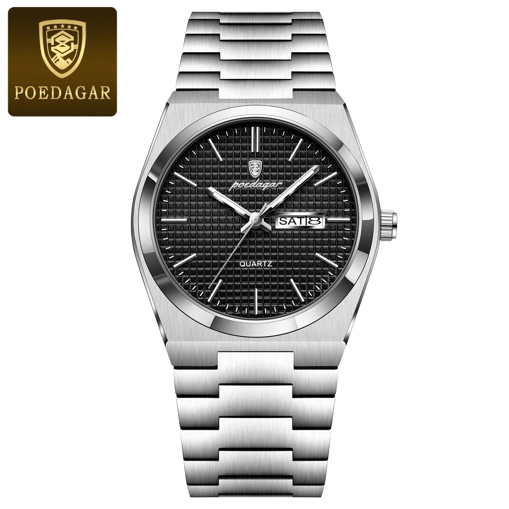 POEDAGAR Luxury Sport Man Watch Military Waterproof Luminous Date Week Men Watch Stainless Steel Quartz Men's Watches Male Clock - MOBITECH  WATCH