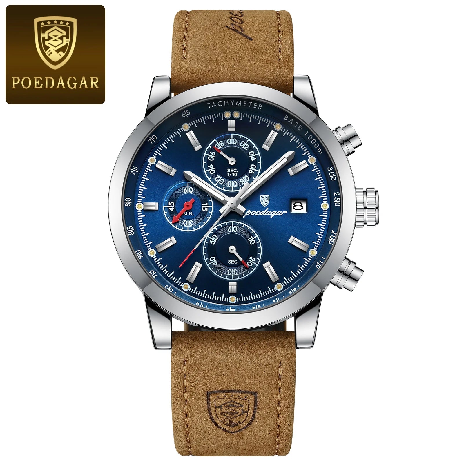 Trendy Man Watch Date Waterproof Luminous Chronograph Men Watch Sports Male Stylish Leather Men's Quartz Watches - MOBITECH  WATCH