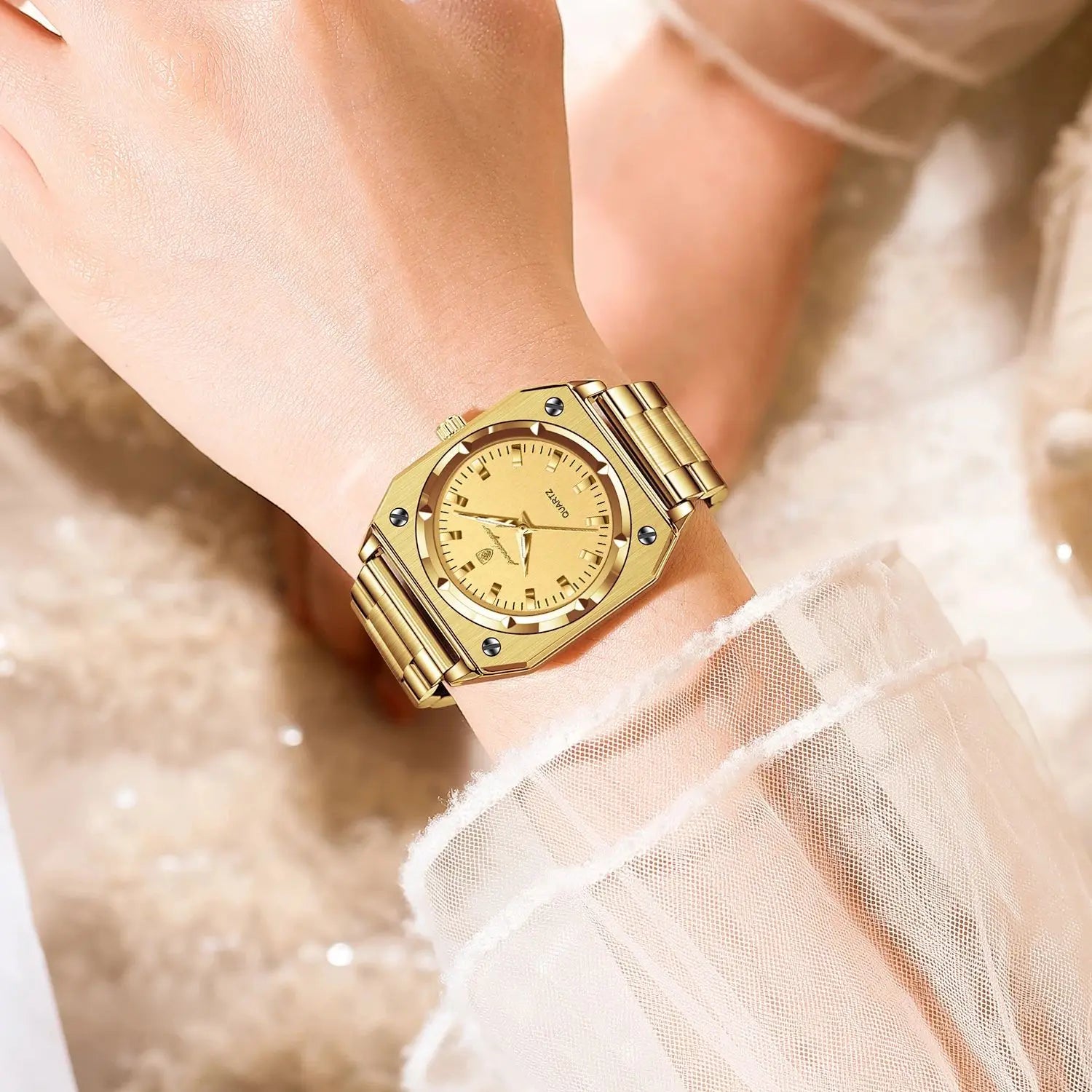 Luxury Elegant Square Ladies Watch Waterproof Luminous Watch for Woman Stainless Steel Quartz Women's Watches Reloj+box - MOBITECH  WATCH