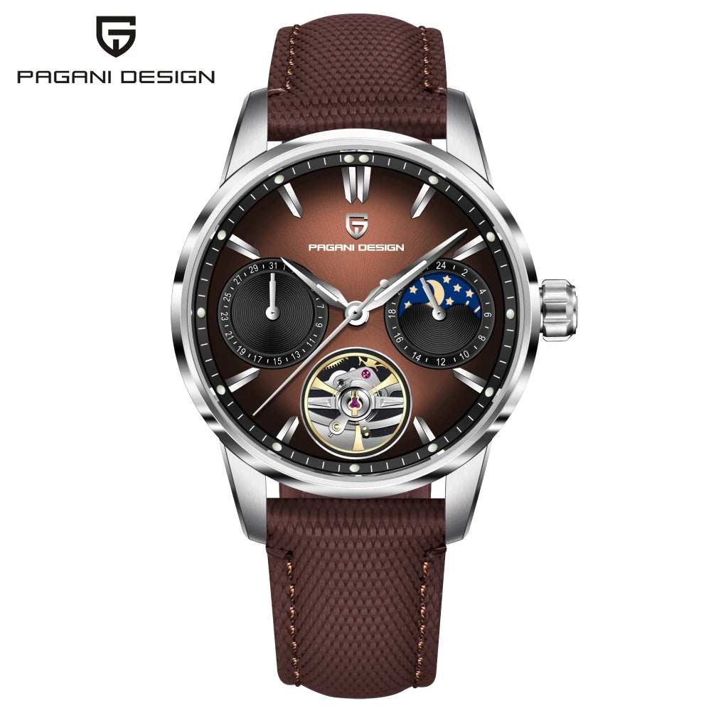 PAGANI DESIGN 2025 41MM Pilot's Hollow Moon Phase Leisure Fashion Men Mechanical Watch Sapphire Glass Automatic Watches PD-YS021 - MOBITECH  WATCH