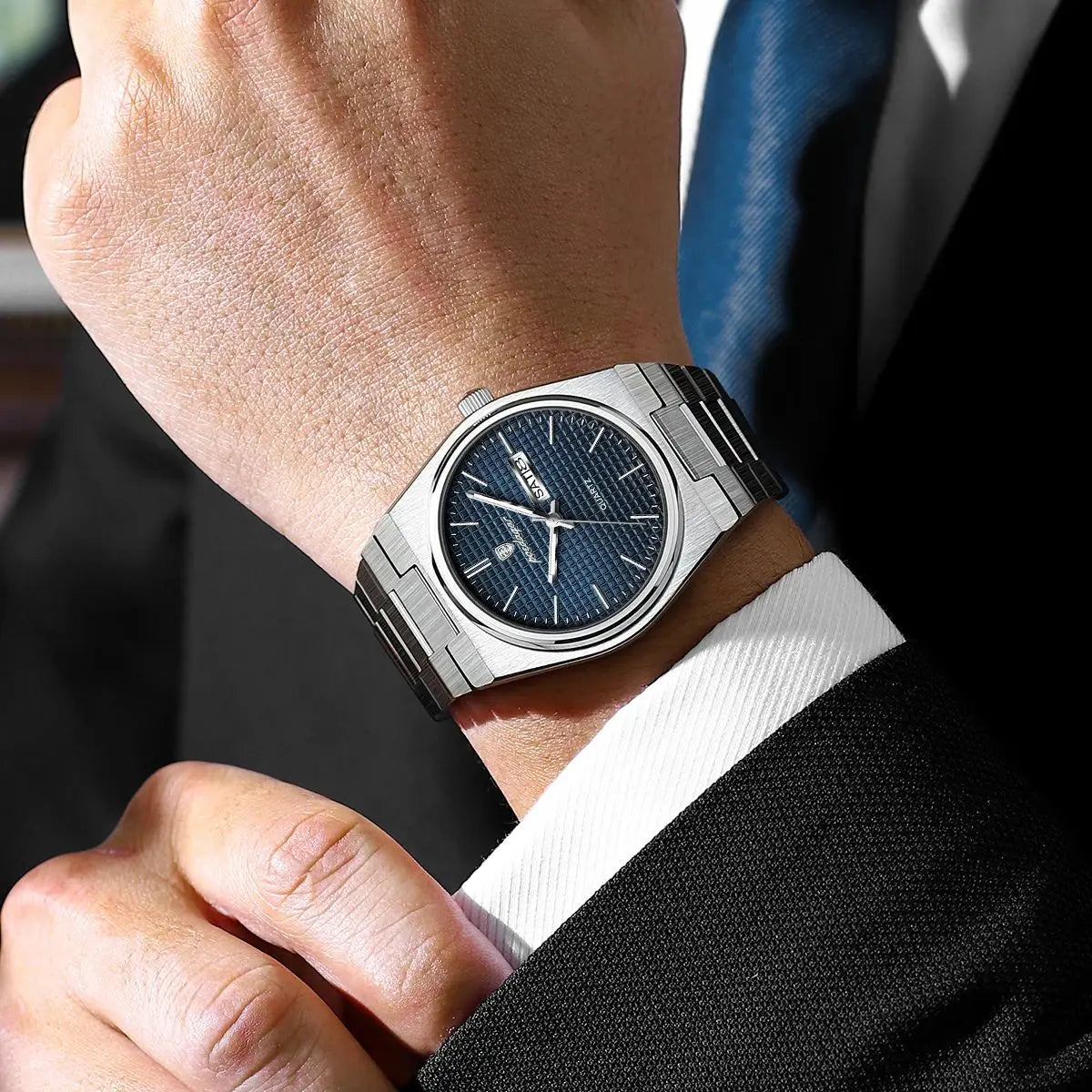 POEDAGAR Luxury Sport Man Watch Military Waterproof Luminous Date Week Men Watch Stainless Steel Quartz Men's Watches Male Clock - MOBITECH  WATCH