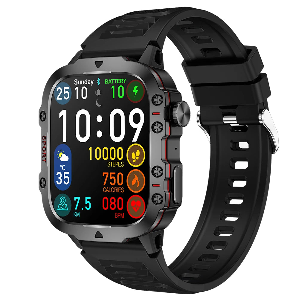 Military Men Smart Watch Bluetooth Call Fitness Clock Heart Monitor 3ATM Swim Waterproof Sport Smartwatch - MOBITECH  WATCH