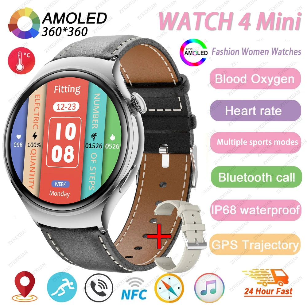 Fashion WATCH 4 Smart Watch Women 360*360 AMOLED HD Screen GPS NFC IP68 Waterproof Heart Rate Health Monitor Smartwatch 2025 New - MOBITECH  WATCH